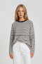 White Striped Knit Long Sleeve Top