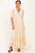 Ivory Floral Lace V-Neck Maxi Dress