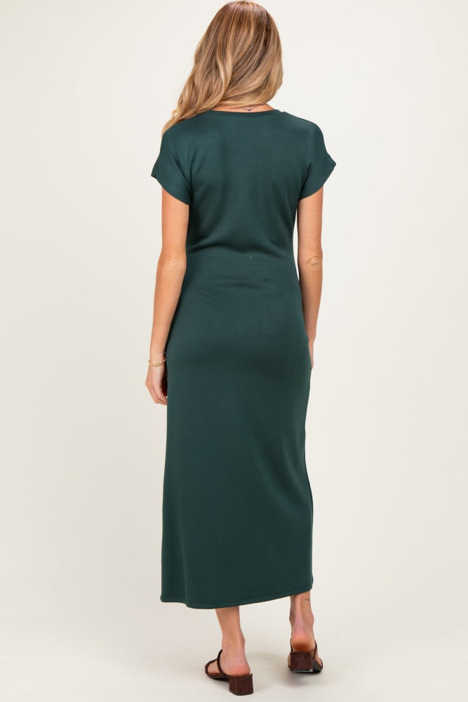 forest green t shirt dress Forest Green Short Sleeve T-Shirt Dress