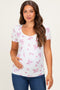 Pink Floral Ruching Short Sleeve Maternity Top