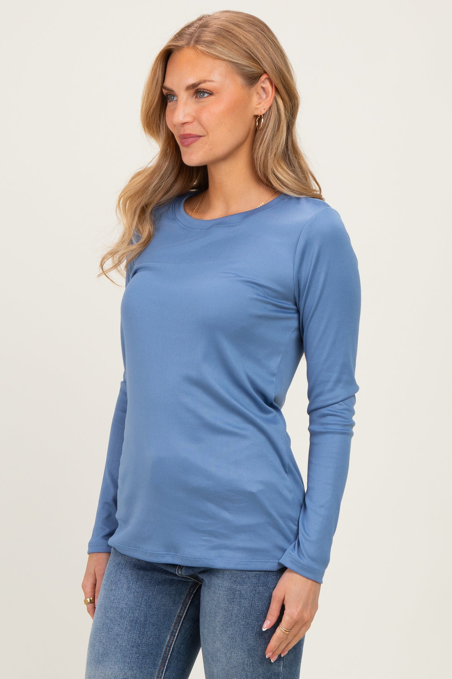 Blue Long Sleeve Top