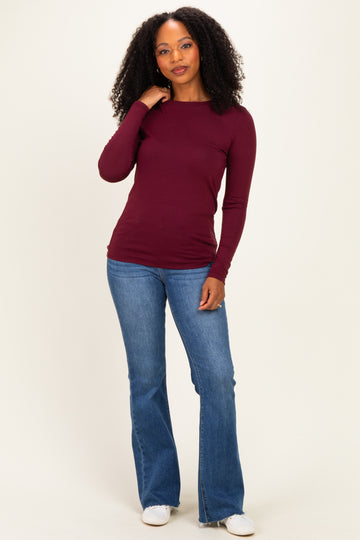 Burgundy Long Sleeve Top