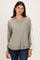 Sage Colorblock Waffle Knit Pullover Top
