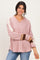 Blush Colorblock Waffle Knit Pullover Top
