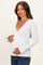 Heather Grey Fitted Long Sleeve Maternity Wrap/ Nursing Top