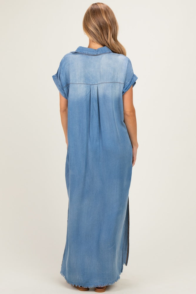 short sleeve denim maxi dress Light Chambray Shirt The New Bohemian 10 Must-Have Amazon Dresses Why Youll Love It Color:Dusty- Rose