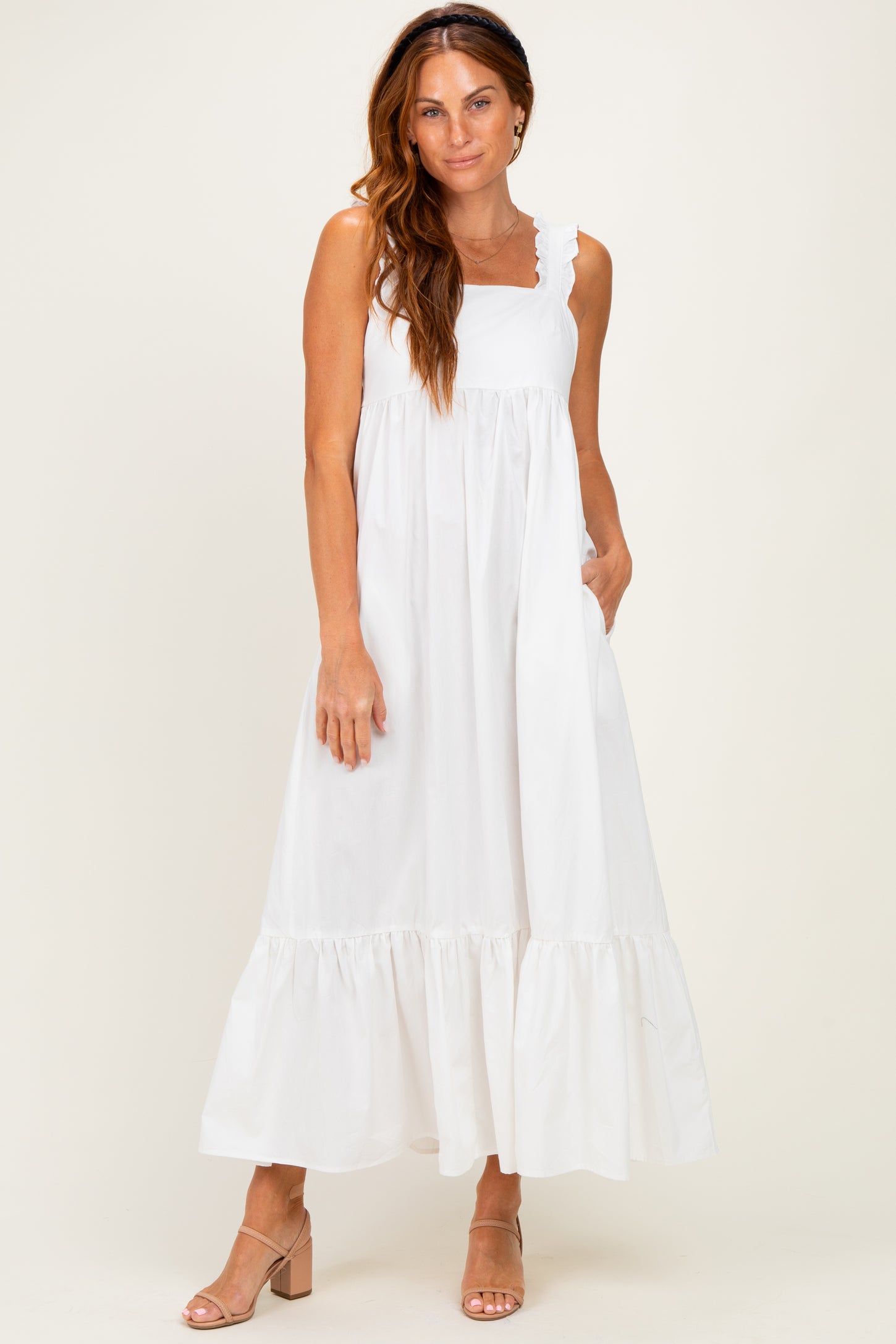 white tie back midi dress Bebe Women's Lace-Up Back Midi Dress