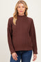 Brown Oversized Cable Knit Maternity Sweater