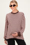 Brown Striped Oversized Maternity Pullover