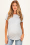 Heather Grey Basic Short Sleeve Maternity Top