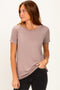 Mocha Basic Short Sleeve Top