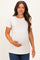 Beige Basic Short Sleeve Maternity Top