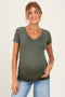 Sage V-Neck Ruched Side Maternity Top