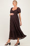 Brown Lace Maternity Maxi Dress