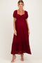 Burgundy Lace Maternity Maxi Dress