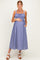 Navy Sleeveless Smocked Striped Maternity Maxi Dress