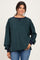 Navy Striped Waffle Knit Oversized Pullover Top