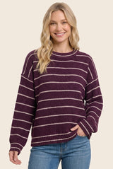 Dark Plum Striped Sweater