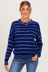 Light Navy Striped Maternity Sweater