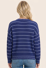 Light Navy Striped Sweater