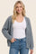 Grey Chunky Waffle Knit Open Cardigan