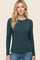 Hunter Green Fitted Ribbed Long Sleeve
