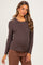 Brown Fitted Ribbed Maternity Long Sleeve