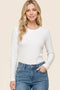 Ivory Fitted Ribbed Long Sleeve