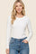Ivory Fitted Ribbed Long Sleeve