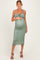 Sage Sleeveless Ruched Bust Maternity Midi Dress