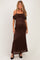 Brown Lace Off Shoulder Maternity Maxi Dress