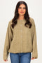 Olive Long Sleeve Crew Neck Cardigan