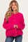 Raspberry Long Sleeve Crew Neck Maternity Cardigan