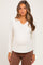 Ivory Split Neck Oversized Brushed Knit Maternity Top