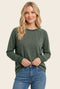 Olive Brushed Knit Long Sleeve Top