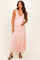 Pink Textured Short Sleeve Sweetheart Maternity Maxi Dress