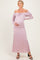 Light Pink Lace Off Shoulder Long Sleeve Maternity Maxi Dress