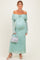 Seafoam Lace Off Shoulder Long Sleeve Maternity Maxi Dress