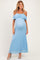 Light Blue Lace Off Shoulder Maternity Maxi Dress
