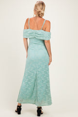 Seafoam Lace Off Shoulder Maxi Dress
