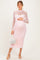 Light Pink Lace Mock Neck Long Sleeve Maternity Maxi Dress