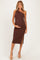Brown One Shoulder Side Sit Maternity Midi Dress