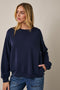 Navy Side Pocket Pullover Top