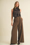 Coconut Tie-Waist Wide Leg Trousers