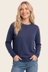 Indigo Solid Basic Sweater