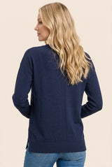 Indigo Solid Basic Sweater