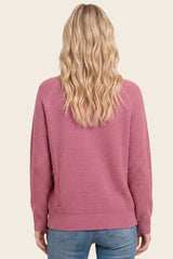 Pink Waffle Textured Sweater