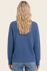 Blue Waffle Textured Sweater
