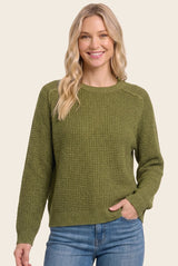 Matcha Waffle Textured Sweater