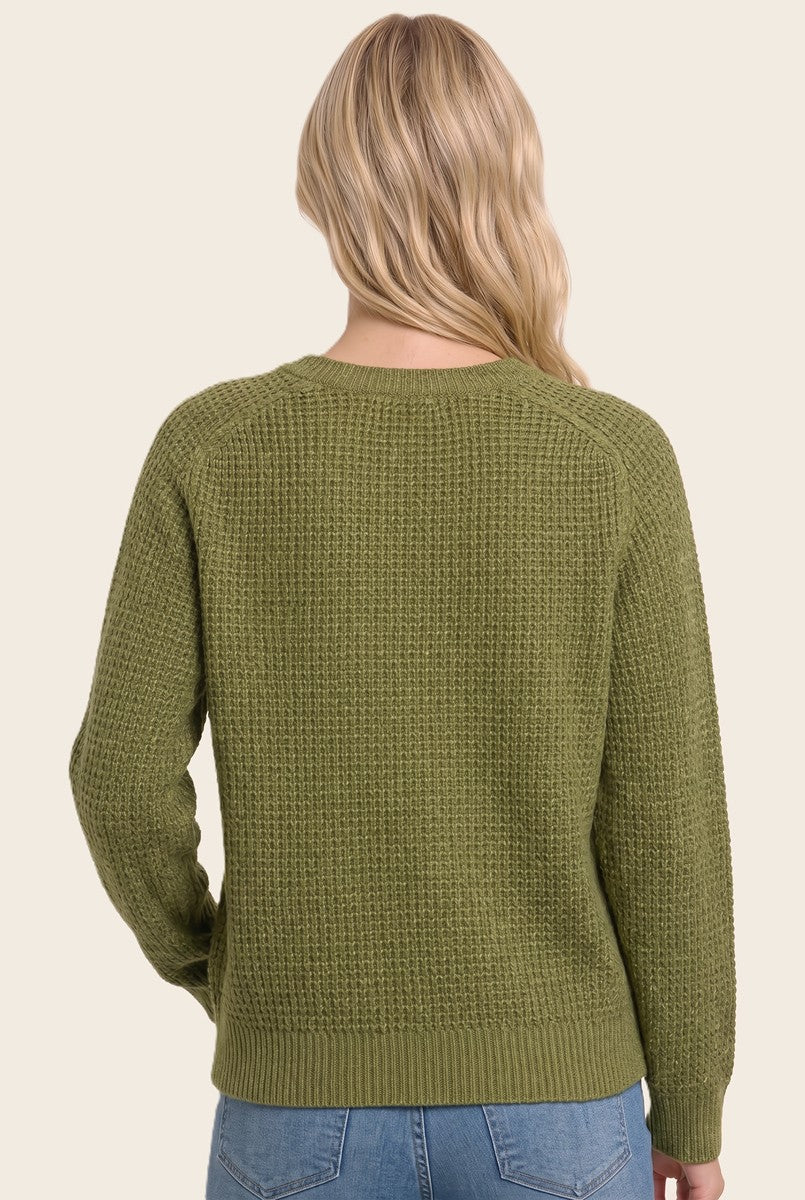 Matcha Waffle Textured Sweater